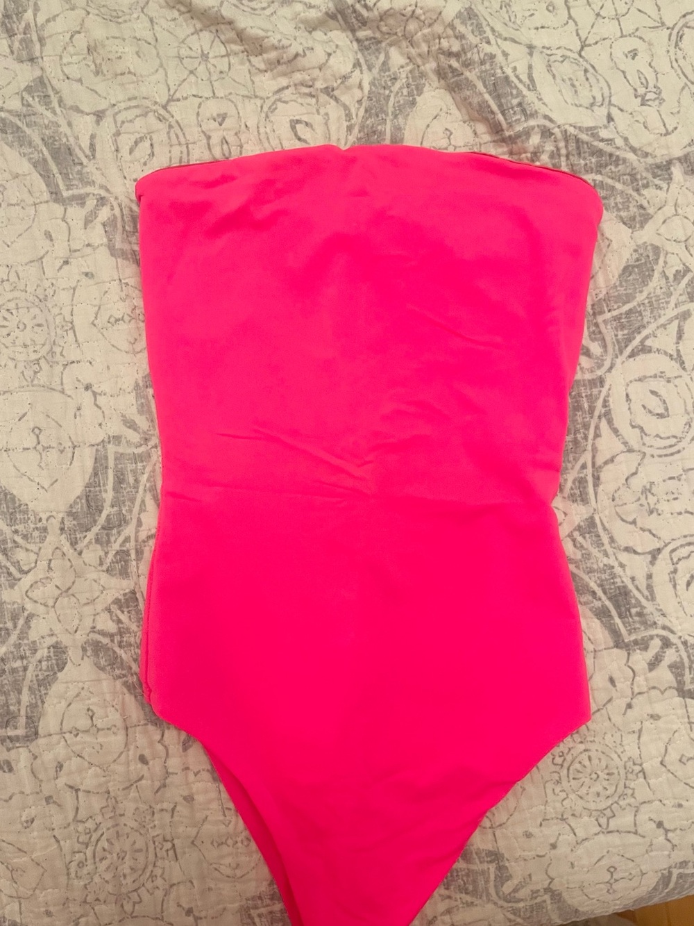 Hot Pink Strapless Bodysuit